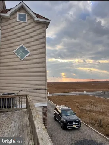 a car parked on the roof deck