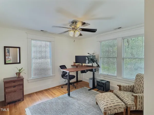 a view of balcony with furniture