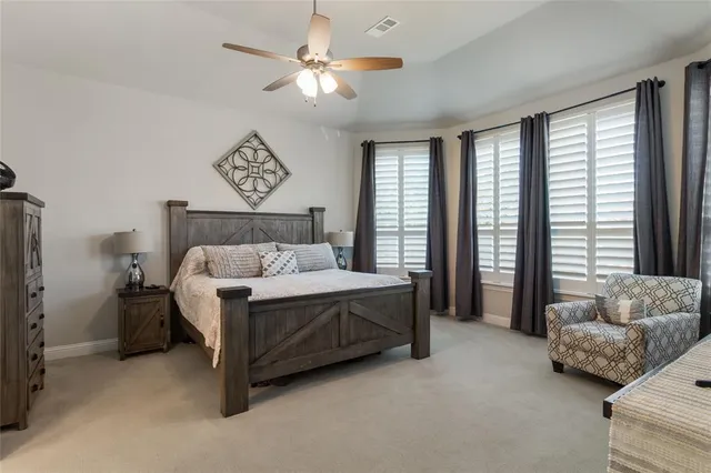 a bed room with a bed and a couch