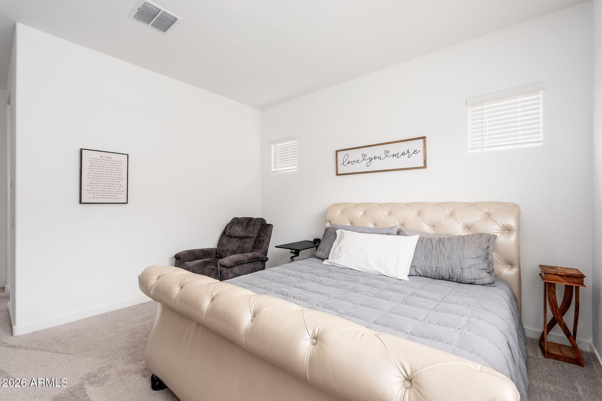 3272 West Peak View Road Phoenix, AZ 85083 - Photo 12 of 47 a bedroom with a bed and wooden floor