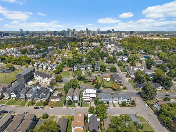 an aerial view of a city
