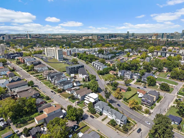 an aerial view of a city