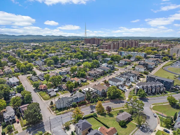 an aerial view of a city