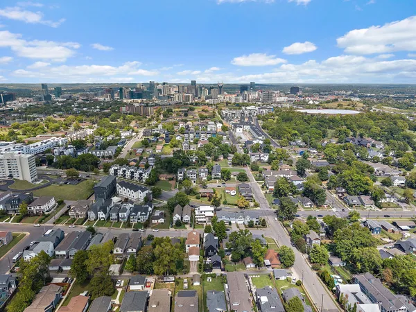 an aerial view of a city