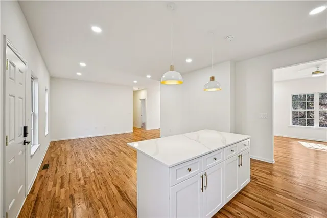 a view of small space with racks on the wall