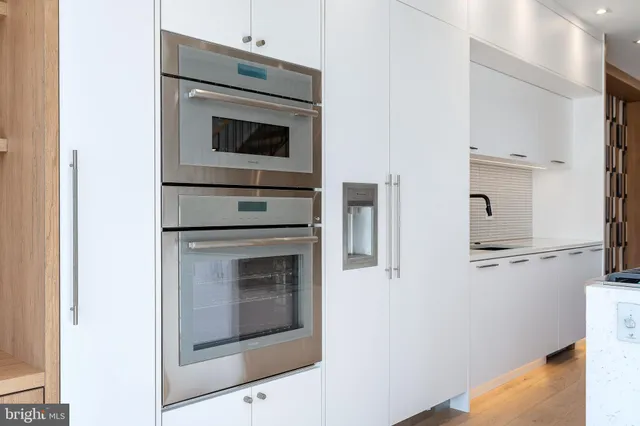a view of a porch with wooden floor