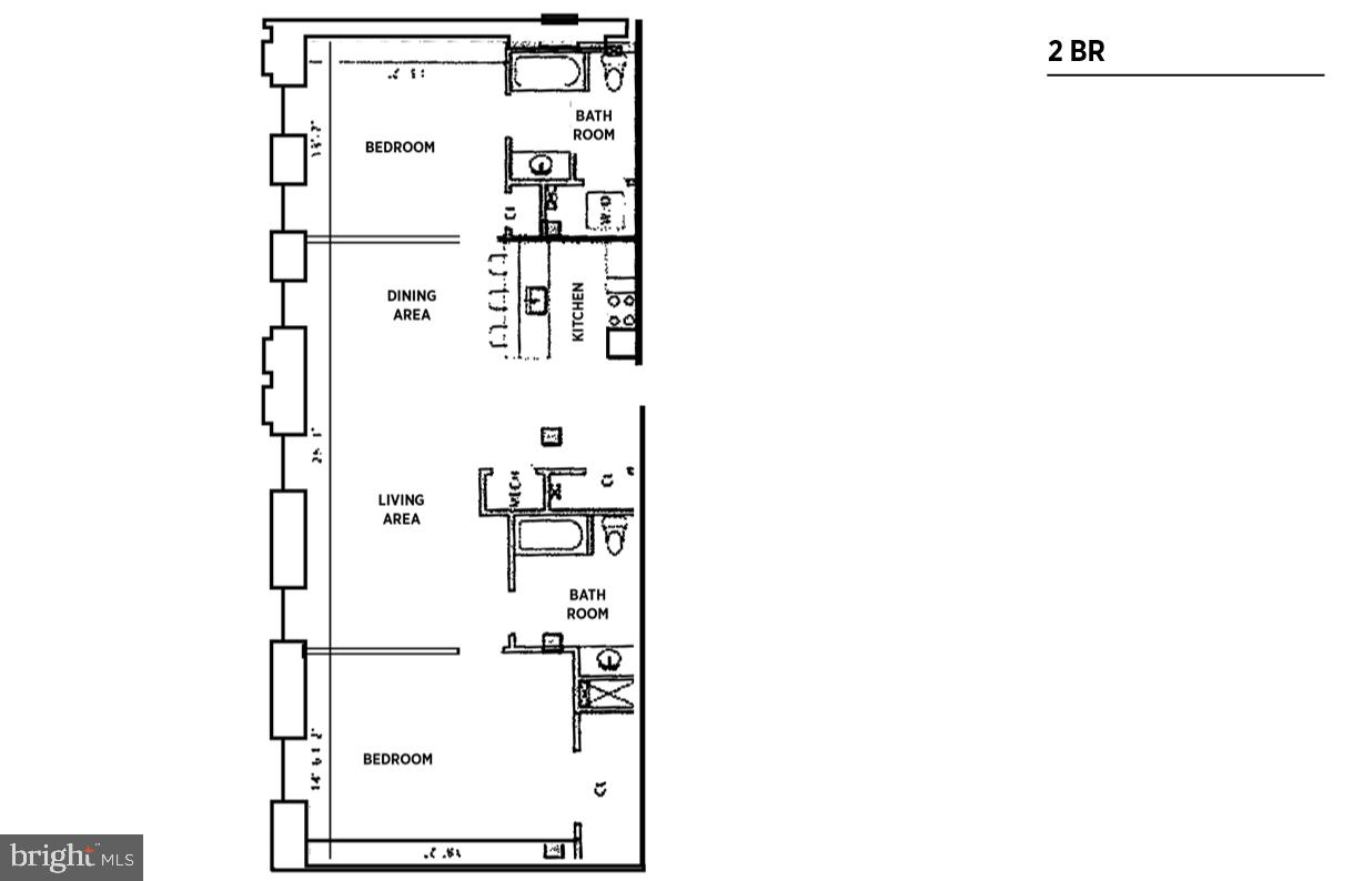 101 Wells Baltimore Md 21230, Unit 2BR Baltimore, MD 21230 - Photo 31 of 46 a picture of a floor plan