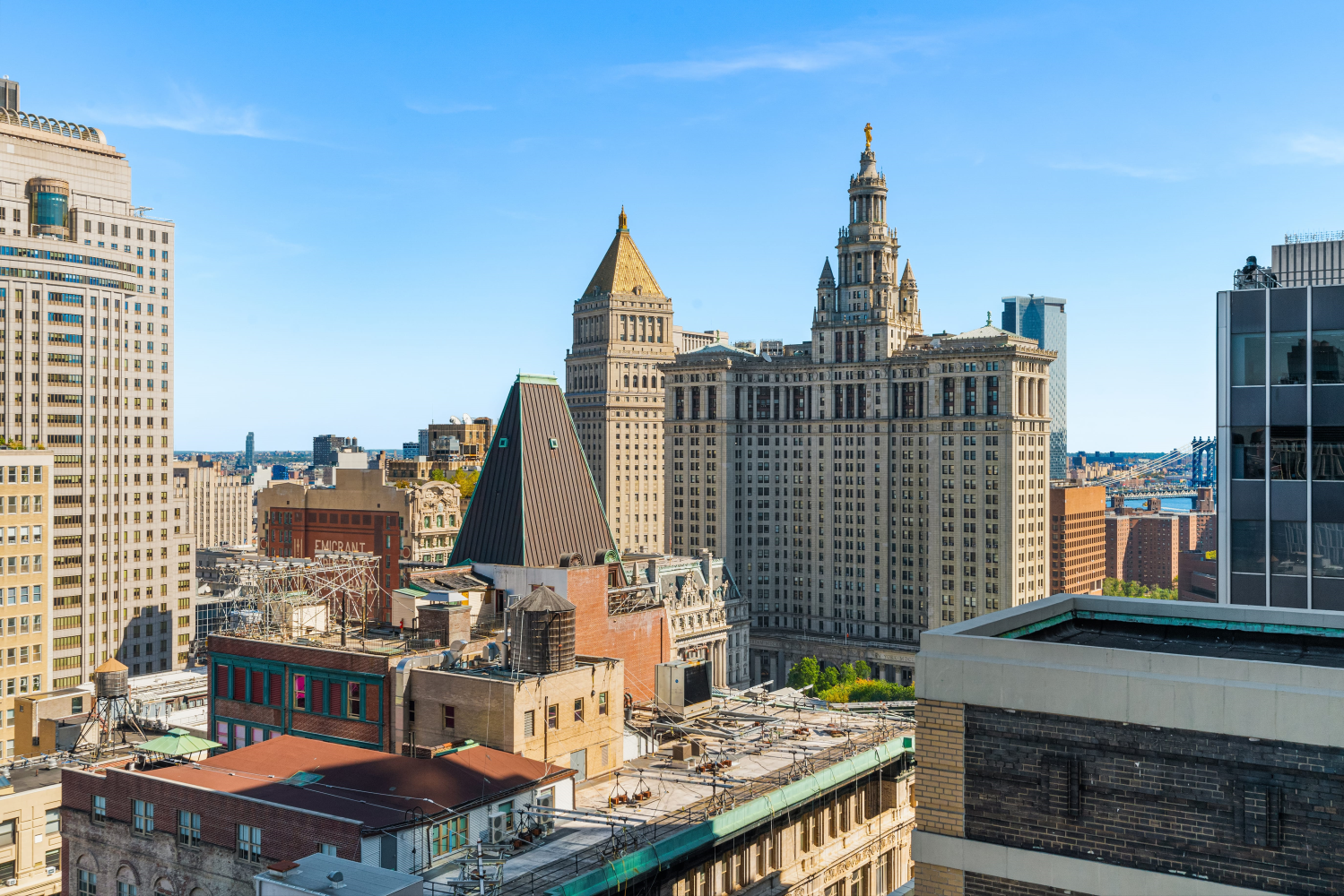 19 Park Place, Unit PH Manhattan, NY 10007 - Photo 14 of 17 a view of a city with tall buildings