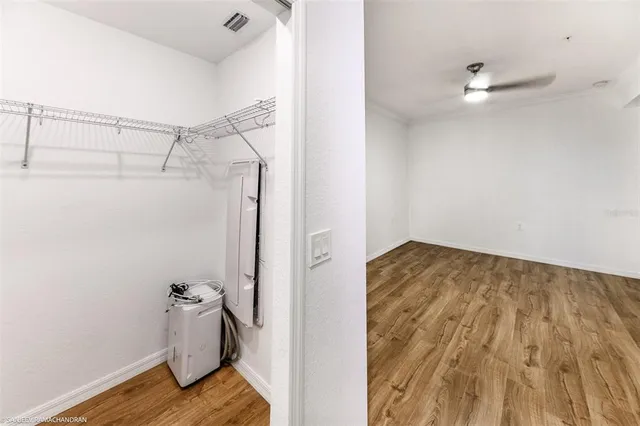 a view of a lake with outdoor seating space