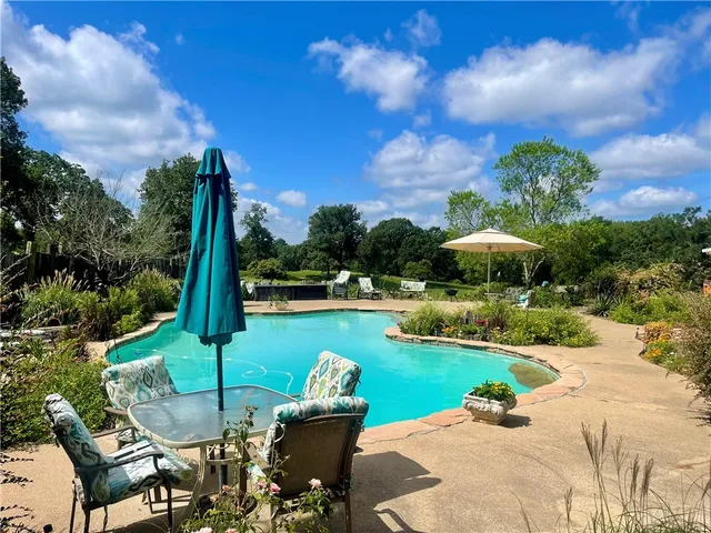 a view of a garden with plants and lake view