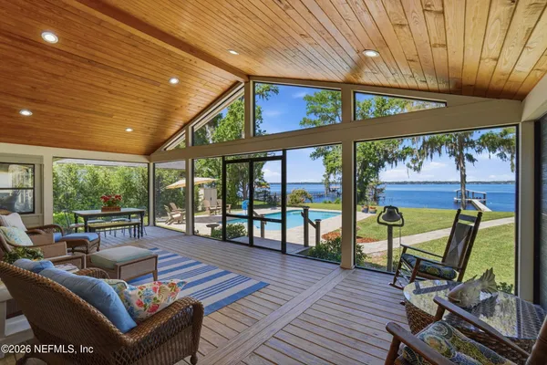 a outdoor view with a sitting space