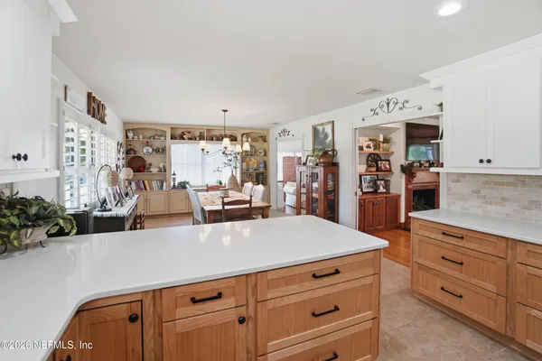 a view of a dining room and livingroom view