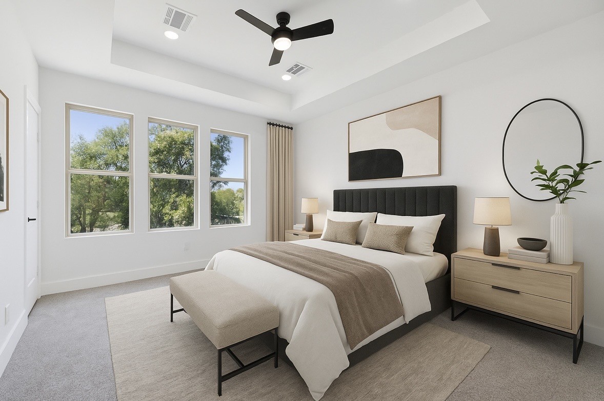 5318 Terry Street Houston, TX 77009 - Photo 20 of 28 a spacious bedroom with a bed and a large window