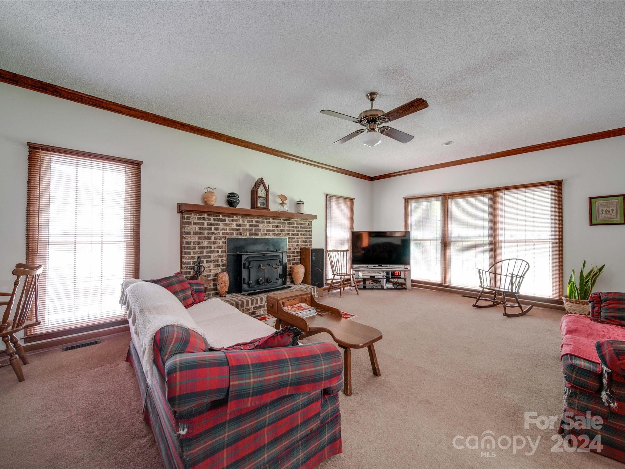 1557 Woodcroft Drive Fort Mill, SC 29708 - Photo 13 of 46 a living room with furniture a flat screen tv and a fireplace