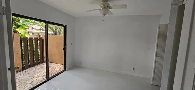 an empty room with closet