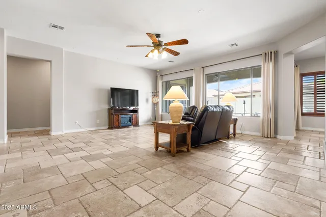 a living room with furniture