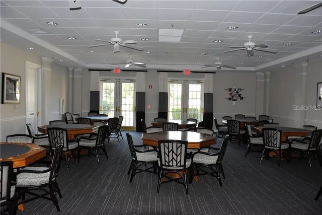 a view of a swimming pool with a garden