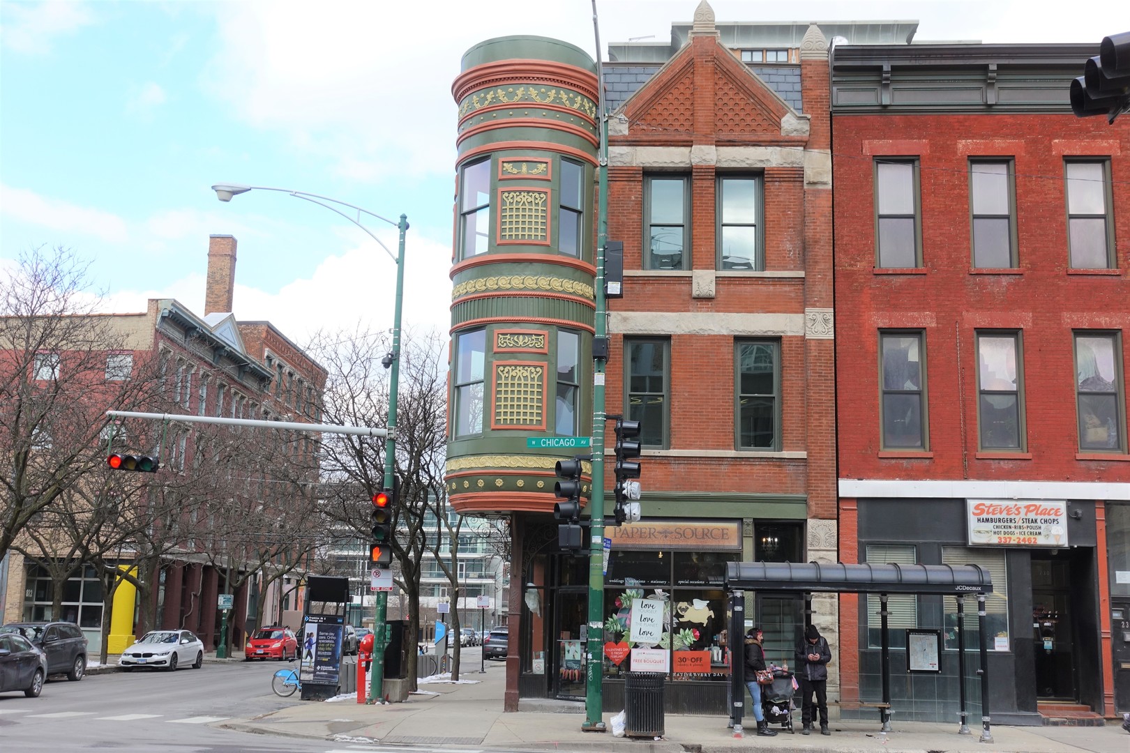 a front view of a building with street