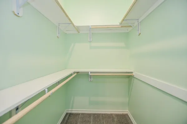 a view of small space with racks on the wall