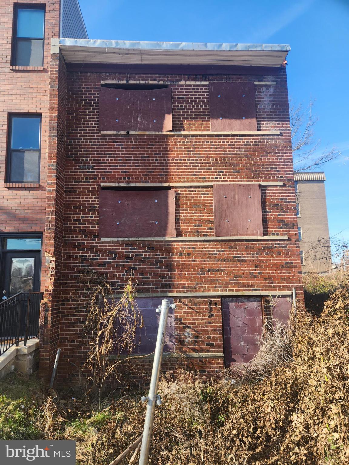 front view of a brick building