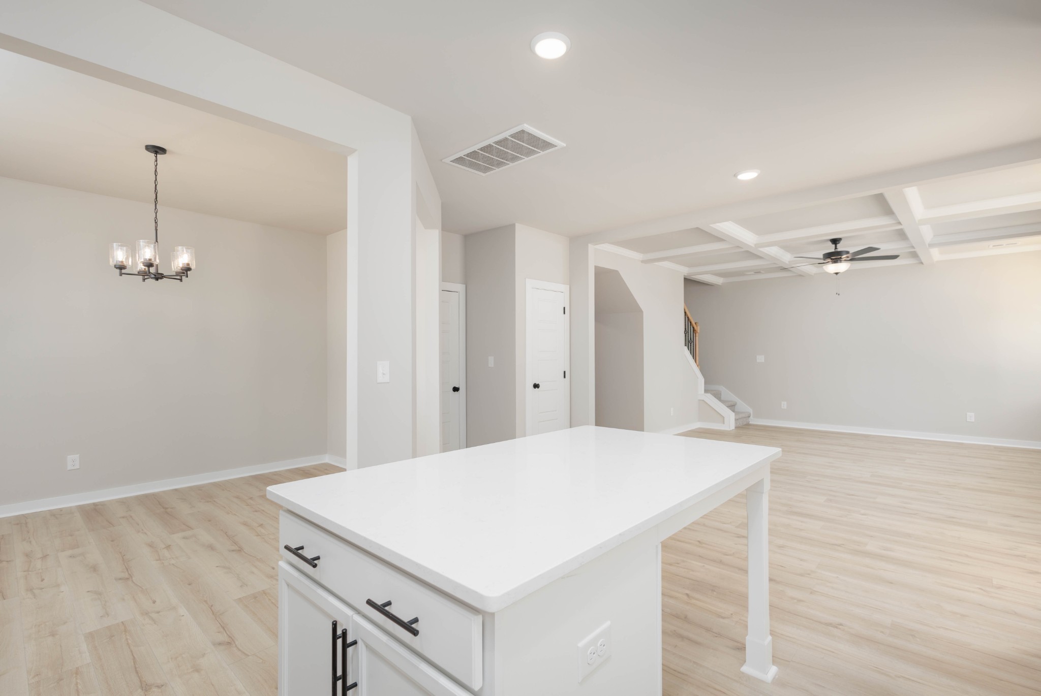 0 Poplar Way Dickson, TN 37055 - Photo 14 of 49 a kitchen with a wooden floor and a ceiling fan
