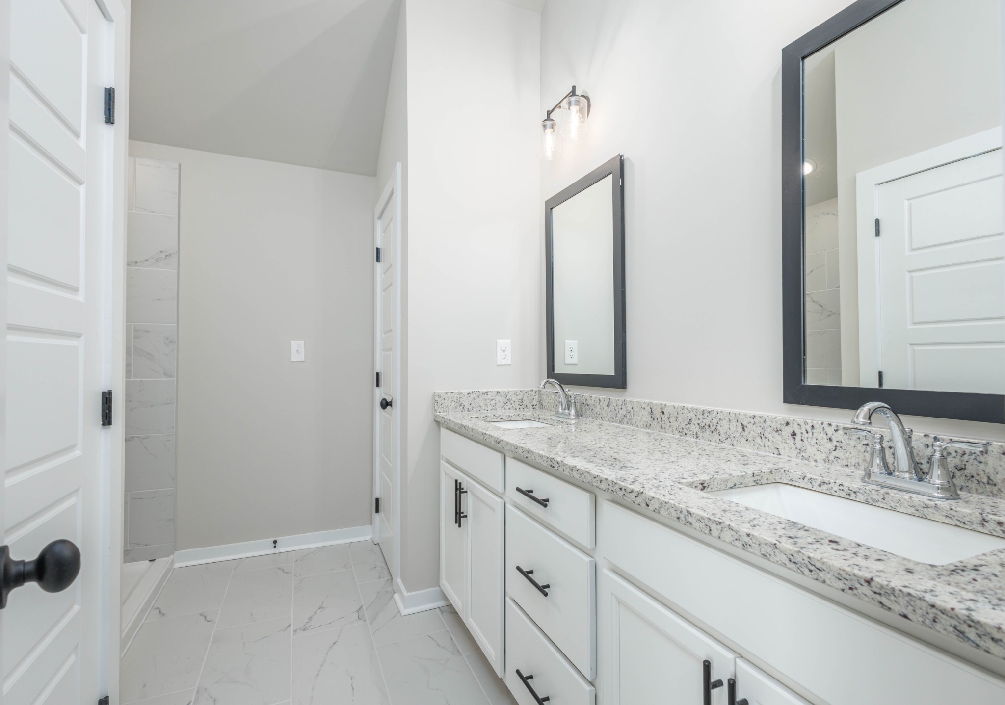 0 Poplar Way Dickson, TN 37055 - Photo 28 of 49 a bathroom with a granite countertop sink and a mirror