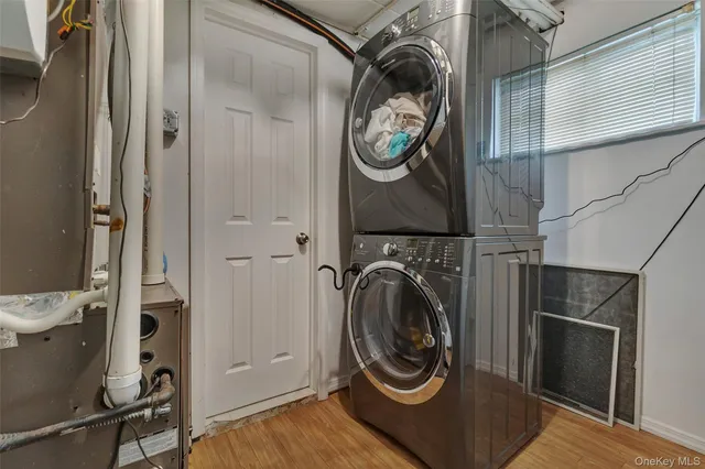 a view of a backyard with plants and trees