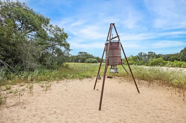 a view of a lake with a park