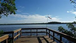 a view of a lake with a yard