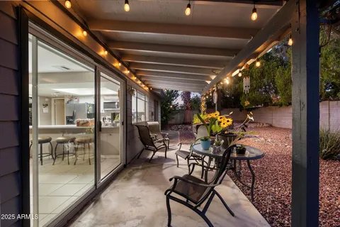 a view of outdoor space with seating area