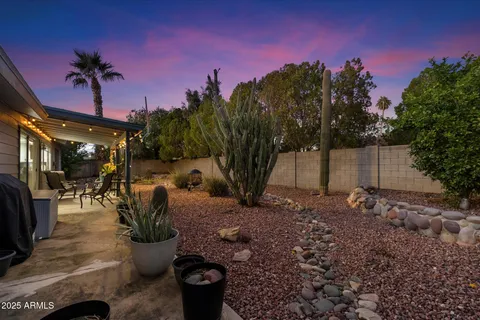 a view of a backyard