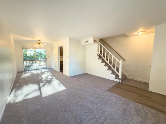 a view of entryway with wooden floor