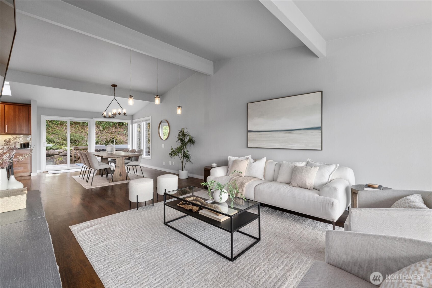 8620 Vashon View Southwest Seattle, WA 98136 - Photo 8 of 40 a living room with furniture and wooden floor