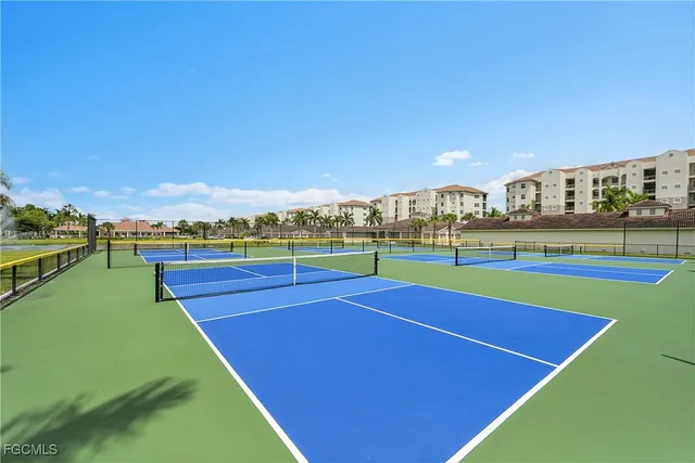 a view of a park with slide