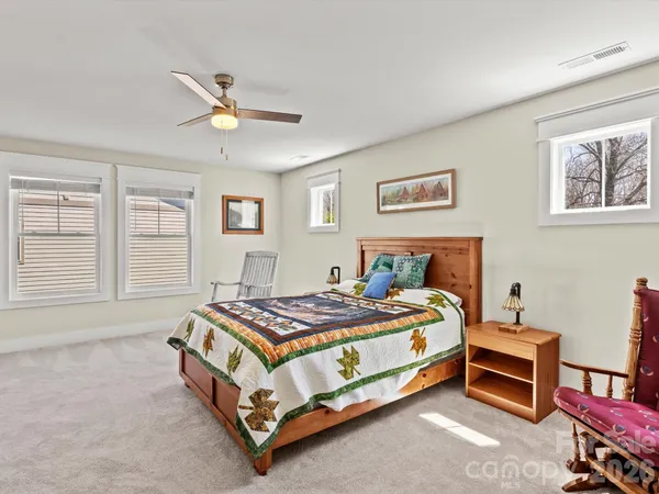 an empty room with closet area