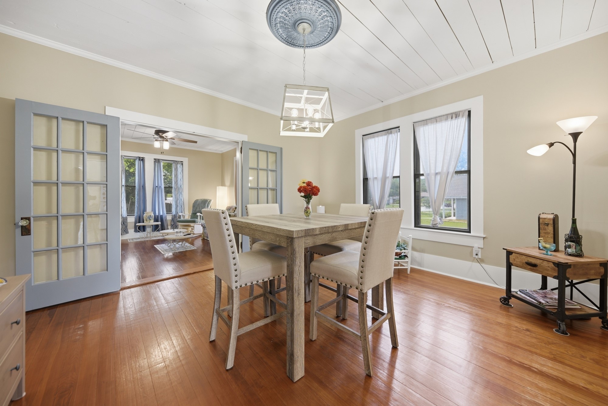 1501 South Austin Street Brenham, TX 77833 - Photo 9 of 36 a view of a dining room with furniture wooden floor and chandelier