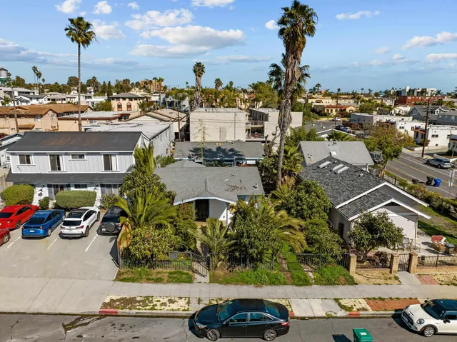 an aerial view of multiple houses