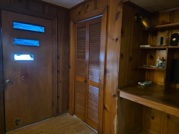 a room with storage and utility