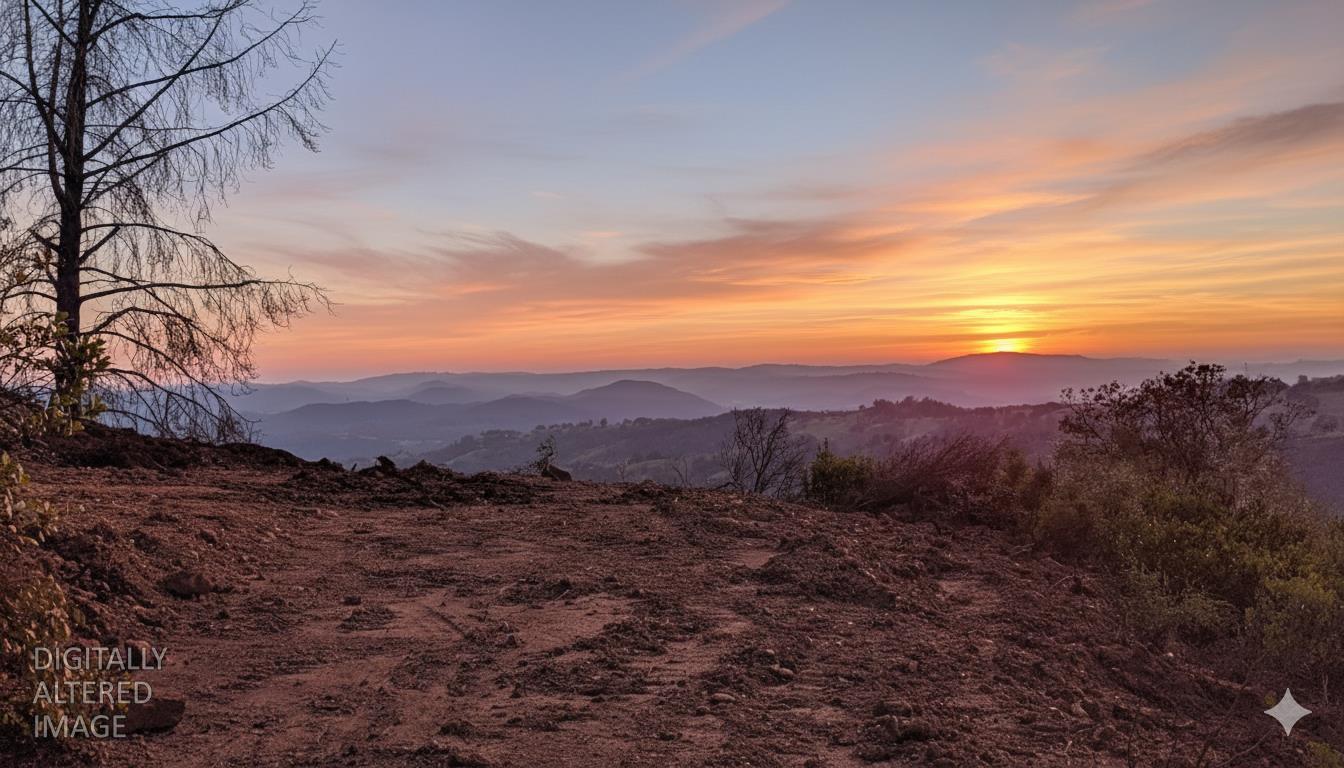 a view of an outdoor space and mountain view