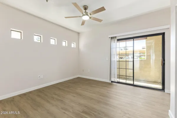 an empty room with a window