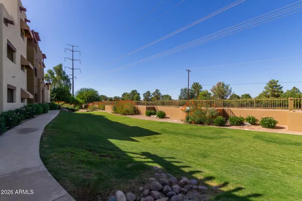 a view of a building with garden