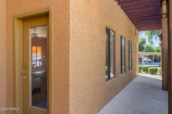 a view of road and with car parked