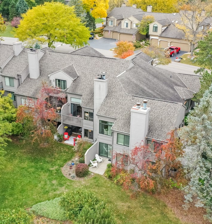 831 Shoreline Road Lake Barrington, IL 60010 - Photo 35 of 47 an aerial view of residential houses with outdoor space and parking