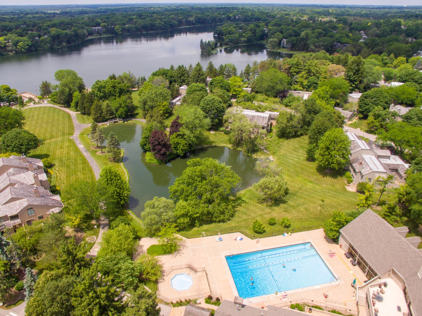 831 Shoreline Road Lake Barrington, IL 60010 - Photo 38 of 47 an aerial view of a houses with a lake view