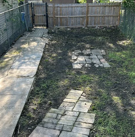 a backyard of a house with lots of green space