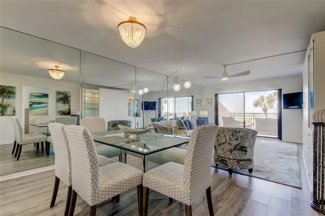 a view of a dining room and livingroom view