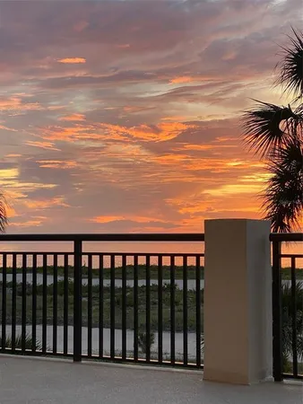 a view of ocean from a balcony