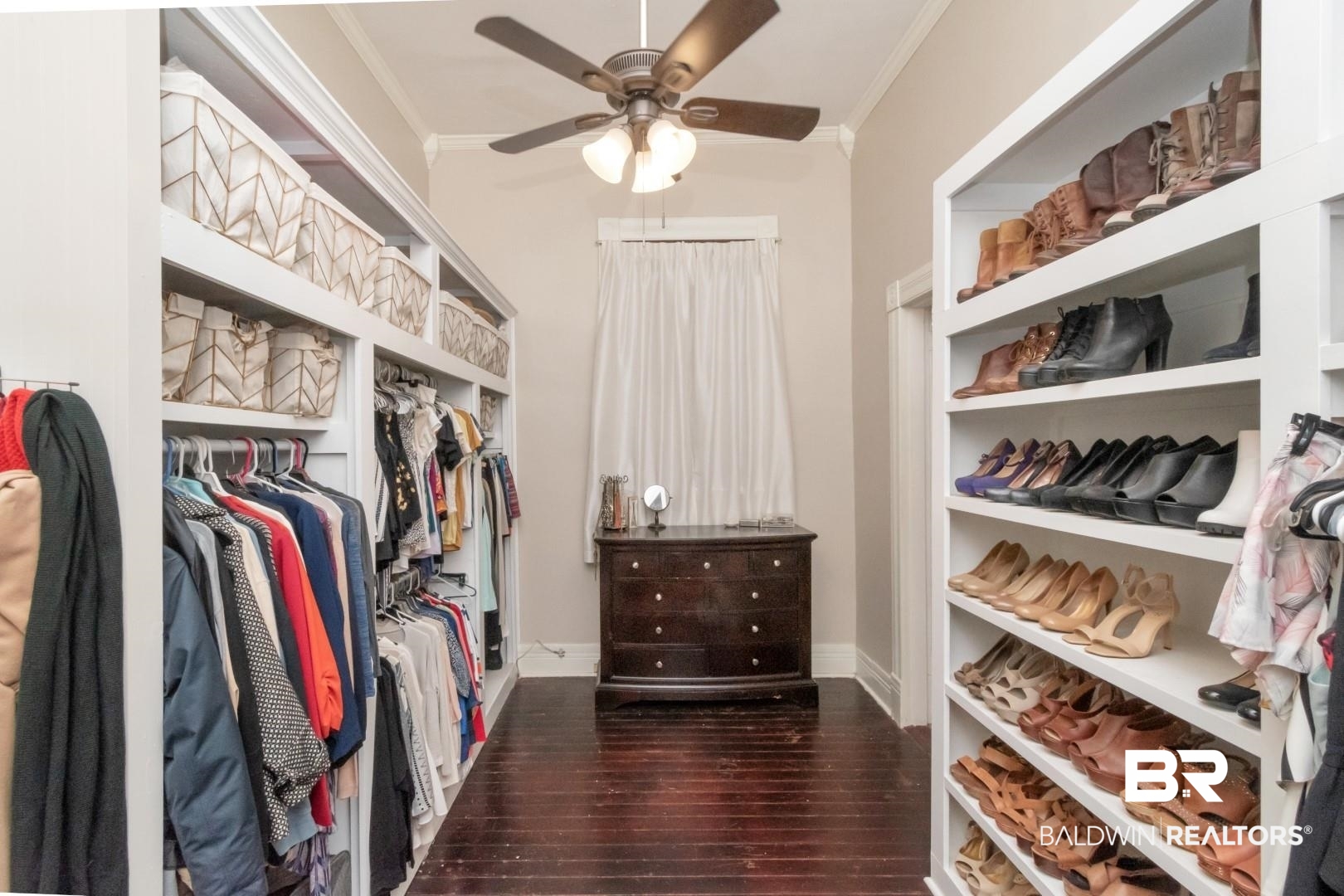 1305 Brown Street Mobile, AL 36604 - Photo 16 of 37 Walk in closet with dark wood-type flooring and ceiling fan