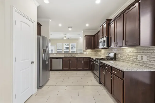 a house view with a garden space
