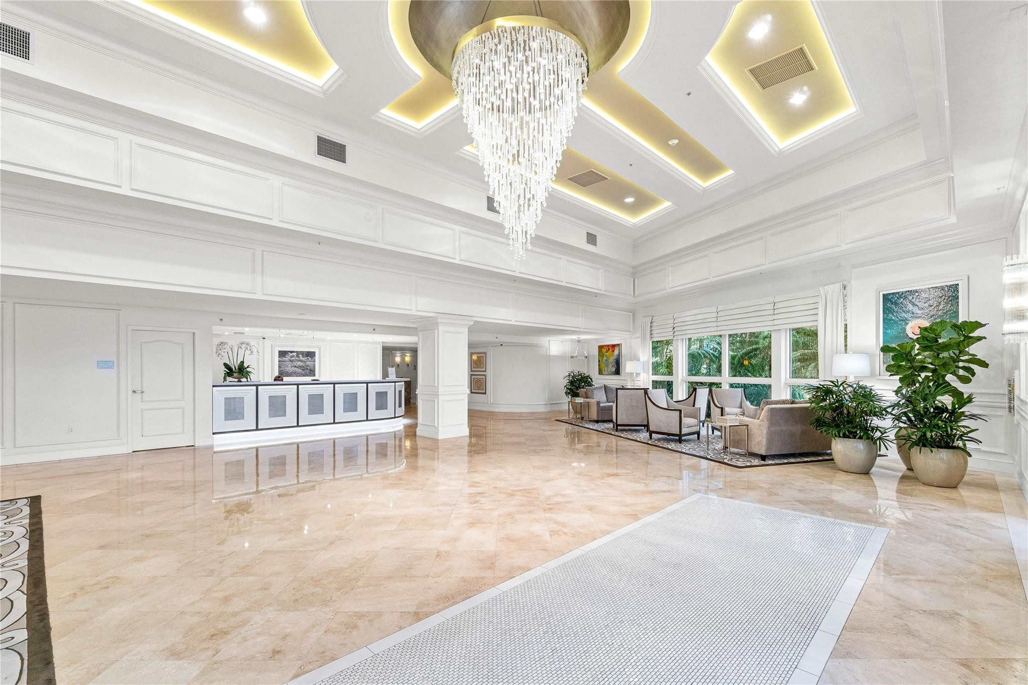 100 South Birch Road, Unit 702E Fort Lauderdale, FL 33316 - Photo 28 of 39 Beautiful Lobby